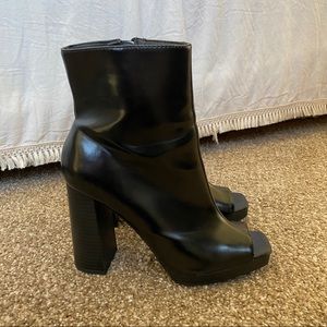 SALE Zara Booties Peeptoe Patent Leather Sz 7.5